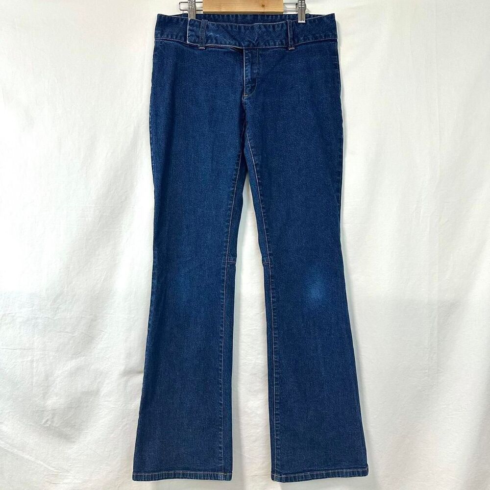 OLD NAVY Y2K 2000s Blue Dark Wash Low Rise‎ Flare Bootcut Jeans Womens 8 Vintage